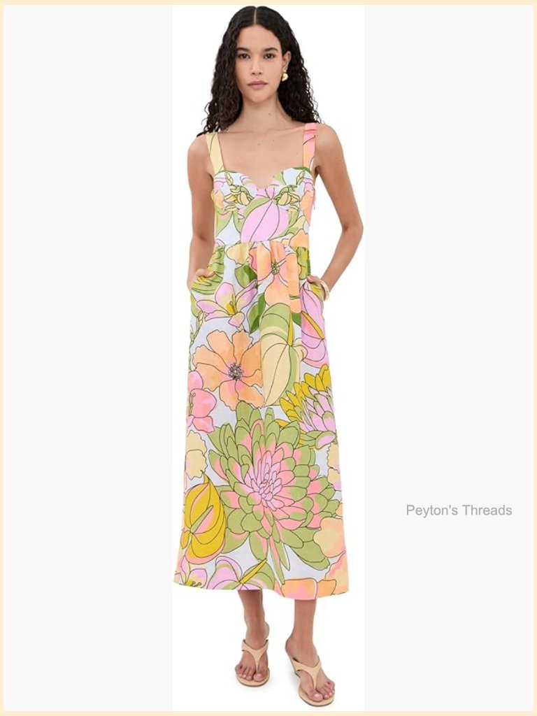 Mid-Weight Linen Maxi Dress With Pockets